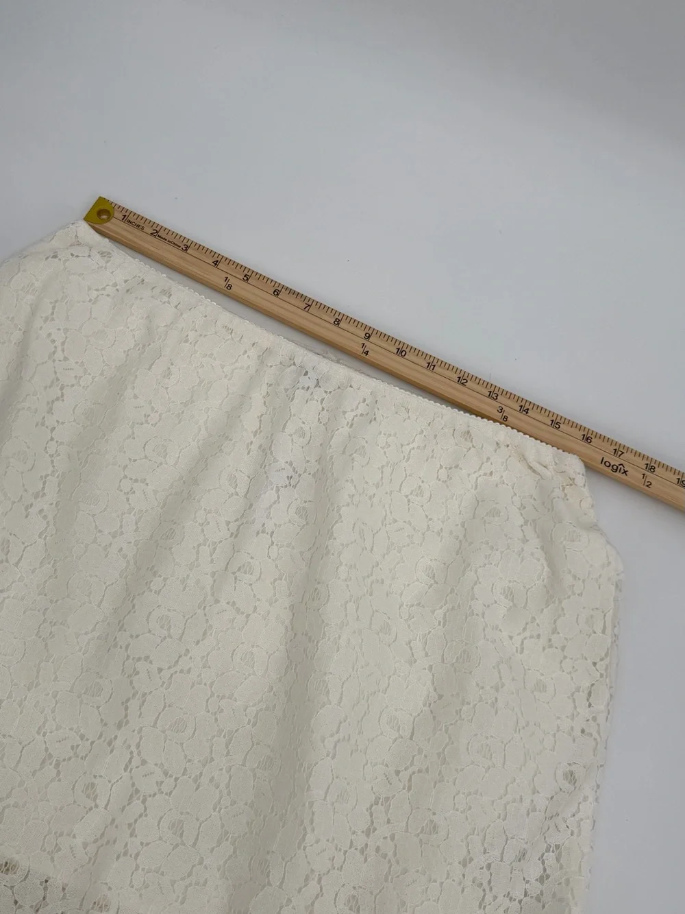 Old Navy Skirt Women’s L Cream High Waisted Lace Midi Pull On Summer Casual NWT